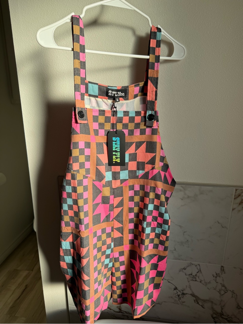 2FYL Colorblock Graphic Romper - Coral, Pink & Teal